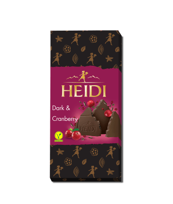 HEIDI тъмен шоколад с червена боровинка