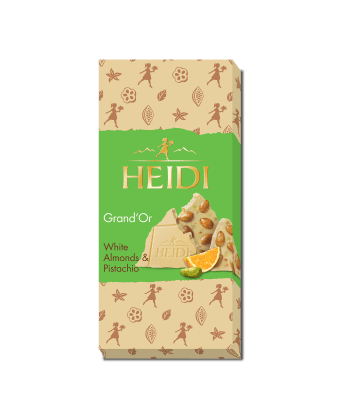 Шоколад Хайди Гранд'ор Бял с бадем и шам-фъстък