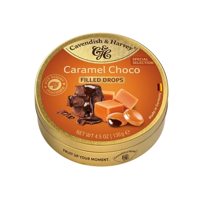 CAVENDISH & HARVEY захарни бонбони дропс карамел с пълнеж шоколад