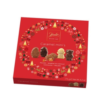 HAMLET шоколадова бонбониера КОЛЕДНИ ФИГУРИ МИНИ - Карамел РЕД