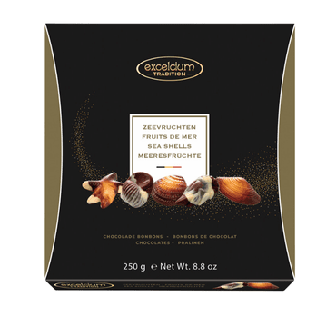 EXCELCIUM шоколадови бонбони морски фигурки - лешников крем