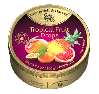 Захарни бонбони кавендиш и харви с тропически плодове