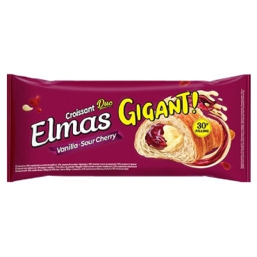 ELMAS кроасан ГИГАНТ ДУО Вишна & Ванилия  12 бр.